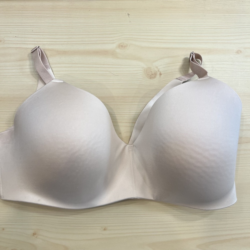 Soma Vanishing Back Bra Womens 38DD Beige Wireless T Shirt Padded Seamless